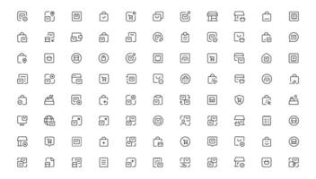 Shopping icons, set shop sign e-commerce for web development apps and websites vector