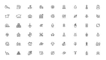 Agriculture icon set. Ecology line icons set. vector