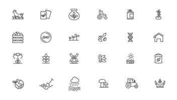 Agriculture icon set. Ecology line icons set. vector