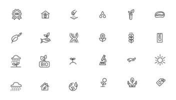 Agriculture icon set. Ecology line icons set. vector