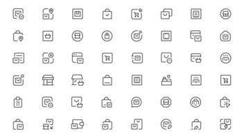 Shopping icons, set shop sign e-commerce for web development apps and websites vector