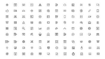 Software development icon collection. Programming coding icon set. Programmer and developer symbol vector