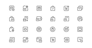Shopping icons, set shop sign e-commerce for web development apps and websites vector