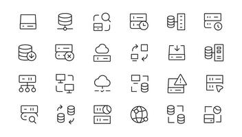 Data Analytic thin line icon set. Data Analysis editable stroke icons. Data analytics, mining, optimization, processing, statistic, monitoring, analysis vector