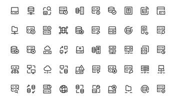 Data Analytic thin line icon set. Data Analysis editable stroke icons. Data analytics, mining, optimization, processing, statistic, monitoring, analysis vector