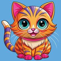 cat colorful artwork vector
