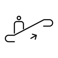 Up escalator icon on white background vector