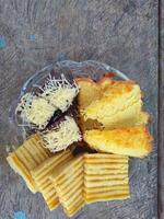 Kue Lapis or Kue Pepe or Rainbow sticky layer cake, Indonesian traditional dessert made from rice flour and coconut milk, steamed layer by layer photo