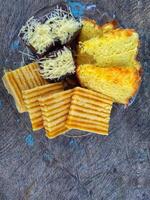 Kue Lapis or Kue Pepe or Rainbow sticky layer cake, Indonesian traditional dessert made from rice flour and coconut milk, steamed layer by layer photo