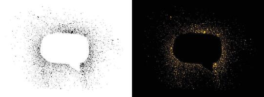 Golden and black color speech bubble symbol vector