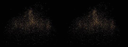 Gold glitter confetti magic bokeh glowing background vector