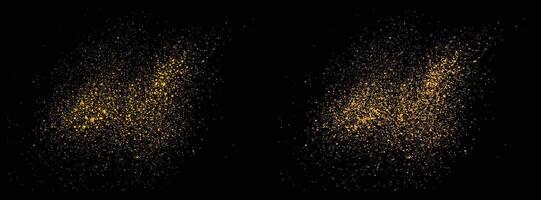 Festive glow effect golden color gold glitter confetti background vector
