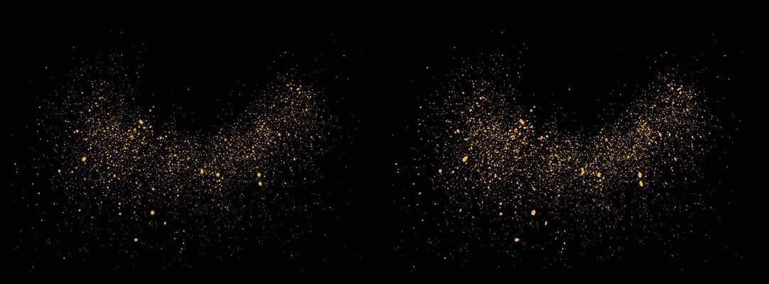 Isolated splatter glowing confetti gold glitter illustration