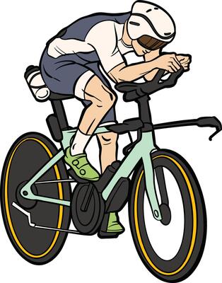 Cyclist on Time Trial Bicycle Illustration