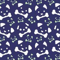 DOGS HEAD BEATING A BONE PATTERN DESIGN vector
