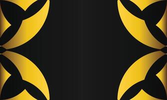 luxury black background with abstract golden geometric shape vector