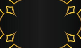luxury black background with abstract golden geometric shape vector