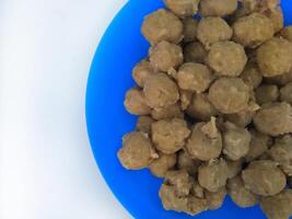 Meatballs or Bakso, made from minced beef and tapioca flour. Food preparation photo