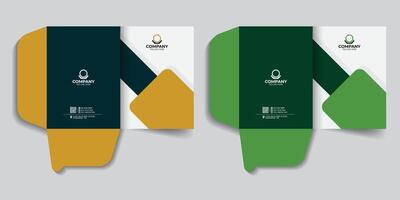 Branding stationery template, business file, business folder, business document, company file folder design. vector