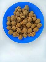 Meatballs or Bakso, made from minced beef and tapioca flour. Food preparation photo