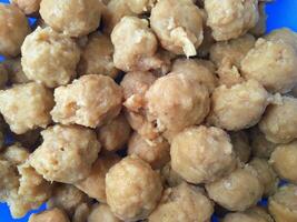 Meatballs or Bakso, made from minced beef and tapioca flour. Food preparation photo