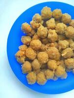 Meatballs or Bakso, made from minced beef and tapioca flour. Food preparation photo