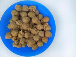 Meatballs or Bakso, made from minced beef and tapioca flour. Food preparation photo
