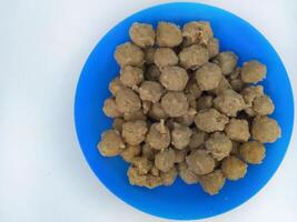 Meatballs or Bakso, made from minced beef and tapioca flour. Food preparation photo