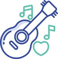 Guitar outline color illustration vector