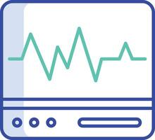 heart pulse monitor outline color illustration vector