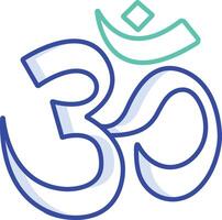 OM outline color illustration vector