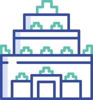 Prambanan Temple outline color illustration vector