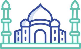 Tajmahal outline color illustration vector