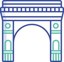 India Gate outline color illustration vector