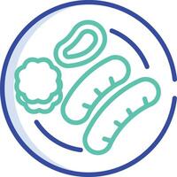 Pempek outline color illustration vector