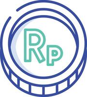 Rupiah outline color illustration vector