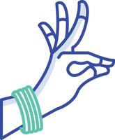 Hand gesture outline color illustration vector