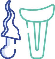Keris outline color illustration vector