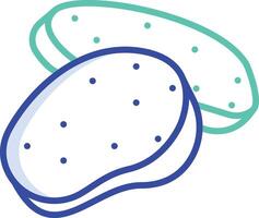 Garlic bread outline color illustration vector