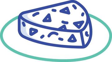 Frittata dish outline color illustration vector