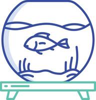 Fish tank outline color illustration vector