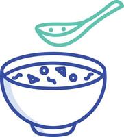 Soup outline color illustration vector