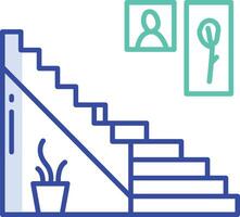 Stair case step outline color illustration vector