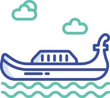 Gondola outline color illustration vector
