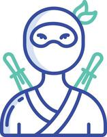 Ninja outline color illustration vector