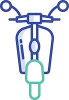 retro moped outline color illustration vector