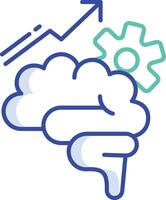 brain function outline color illustration vector