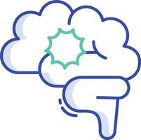 Epilepsy outline color illustration vector
