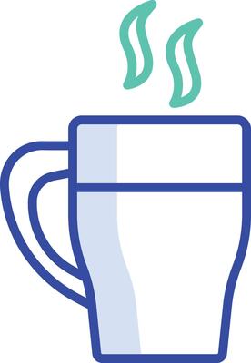 Coffee Cup outline color illustration