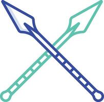 Spears outline color illustration vector